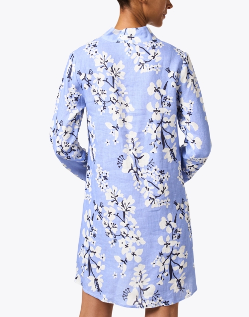 Back image - Sail to Sable - Blue and White Print Tunic Dress