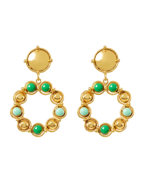Product image - Sylvia Toledano - Gold and Green Drop Earrings