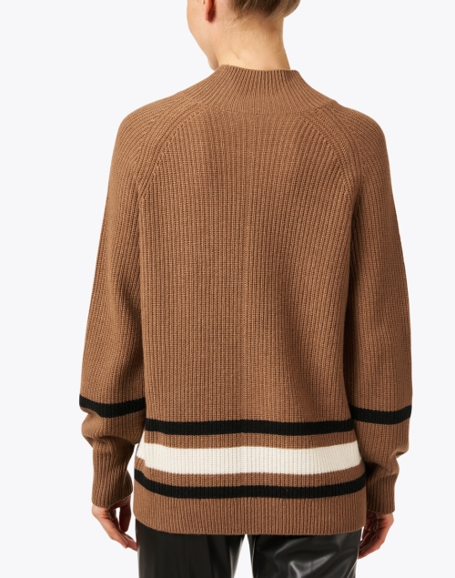 Back image - Repeat Cashmere - Brown Striped Wool Cashmere Sweater
