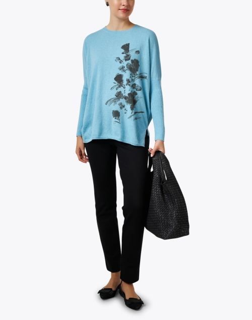 Look image - WHY CI - Blue Print Wool Sweater