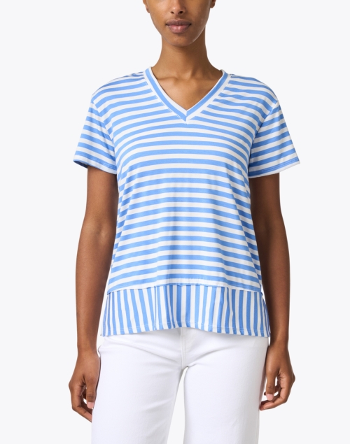 Front image - Southcott - Carnation Blue and White Striped Top