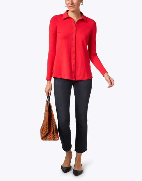 Look image - E.L.I. - Red Pima Cotton Shirt