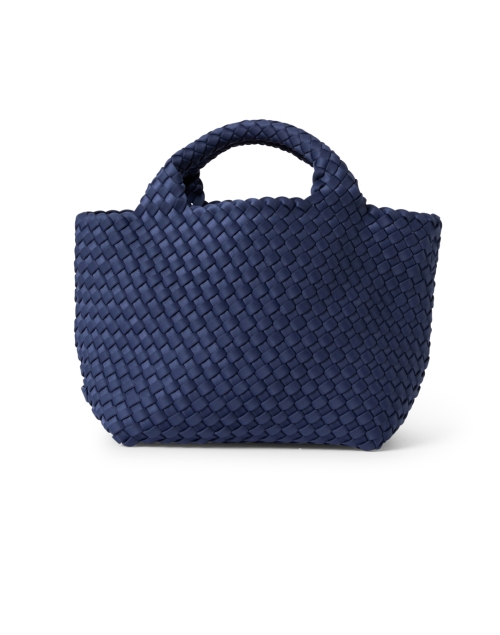 Naghedi St Barths Mini Solid Slate Blue Woven Handbag