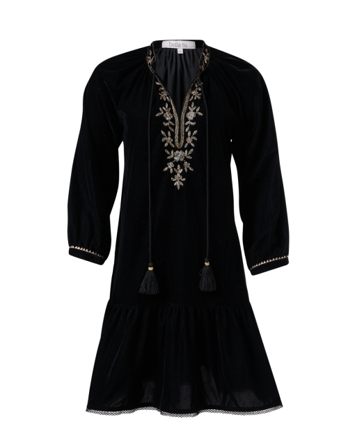Product image - Bella Tu - Sloane Black Embroidered Velvet Dress