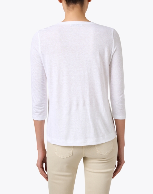 Back image - WHY CI - White Embroidered Linen Top