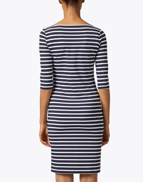 Back image - Saint James - Propriano Navy and White Striped Dress