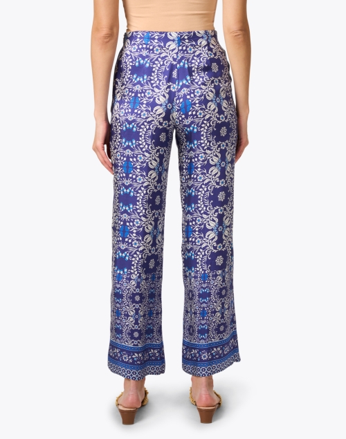 Back image - Seventy - Blue Floral Printed Trouser