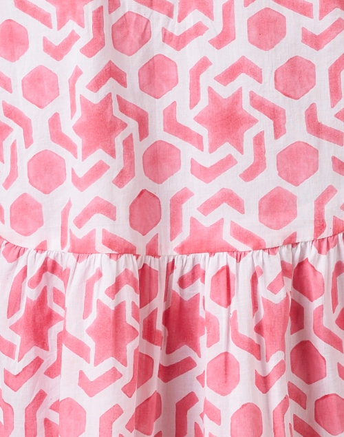 Fabric image - Ro's Garden - Deauville Pink Geometric Print Shirt Dress