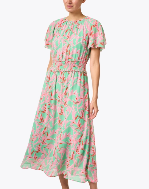Front image - Marc Cain - Pink and Green Print Dress