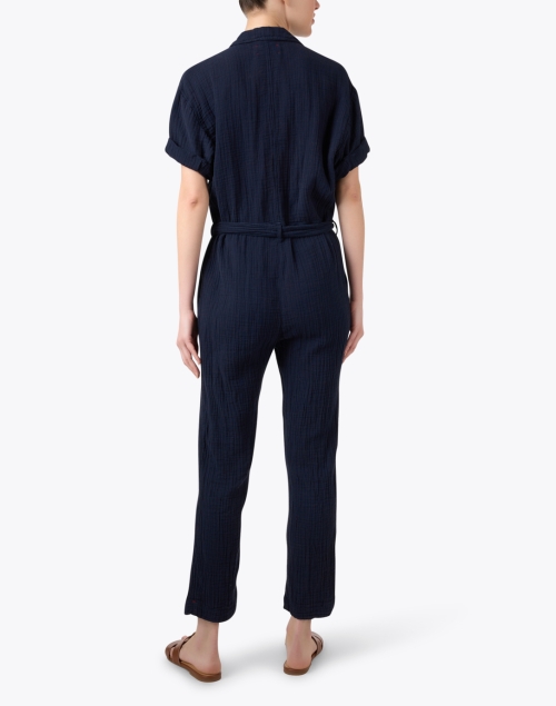 Back image - Xirena - Oakes Navy Cotton Gauze Jumpsuit
