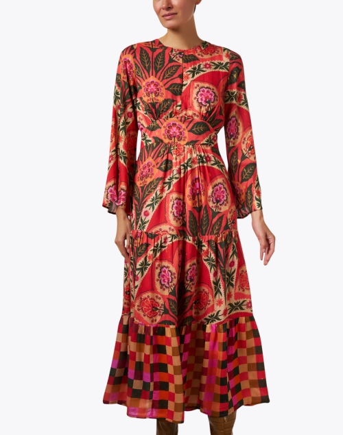 Front image - Oliphant - Positano Red Multi Print Dress