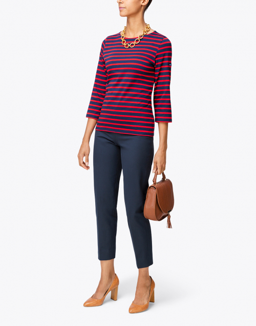 Galathee Navy and Red Striped Shirt