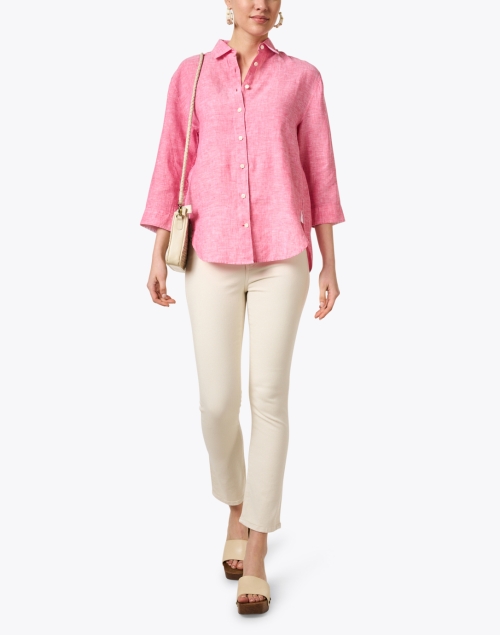 Look image - Hinson Wu - Halsey Pink Linen Shirt