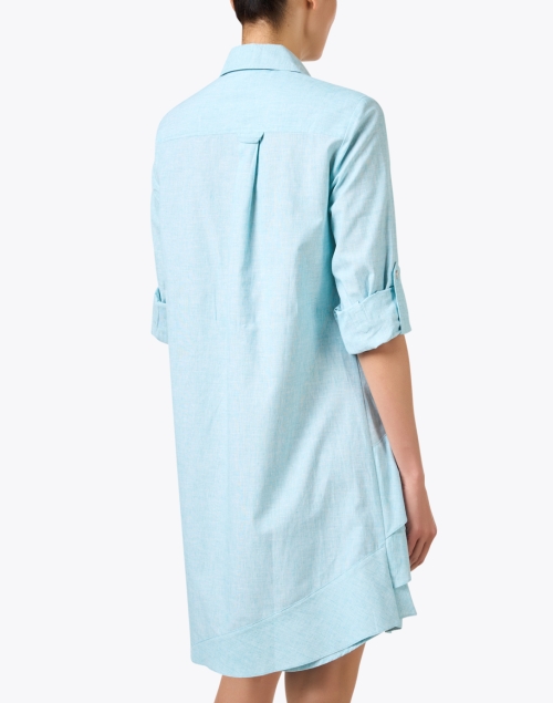 Back image - Finley - Jenna Blue Cotton Linen Dress