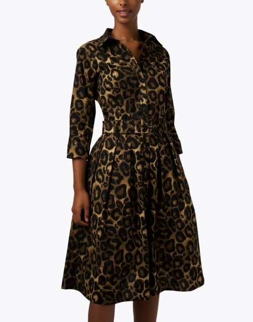 Front image - Samantha Sung - Audrey Leopard Print Stretch Cotton Dress