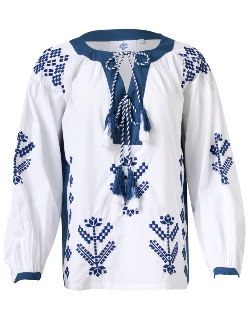 Product image - Pomegranate - Paros Embroidered Peasant Top