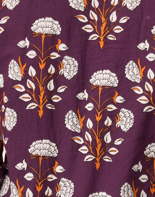 Fabric image - Ro's Garden - Deauville Purple Printed Shirt Dress