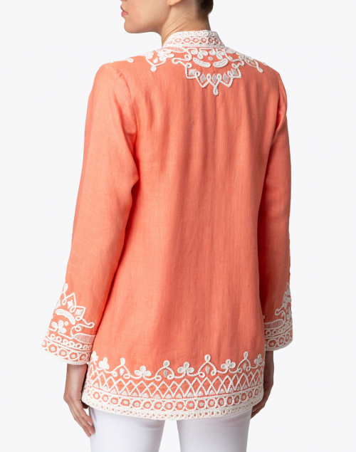 Back image - Bella Tu - Ceci Coral Embroidered Linen Jacket