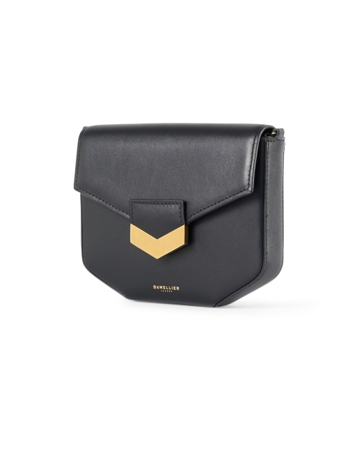 Front image - DeMellier - Mini London Black Leather Shoulder Bag