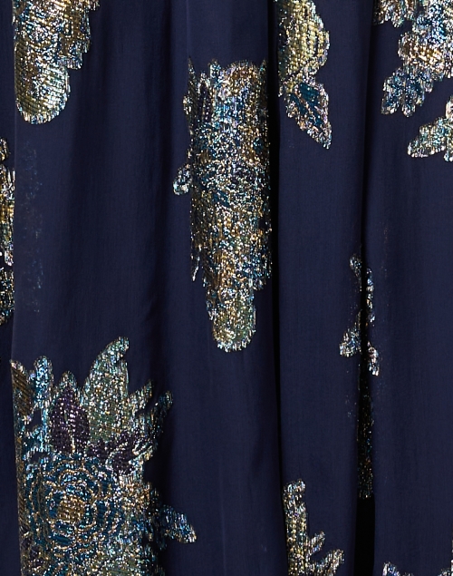 Fabric image - Shoshanna - Daya Navy Metallic Print Dress