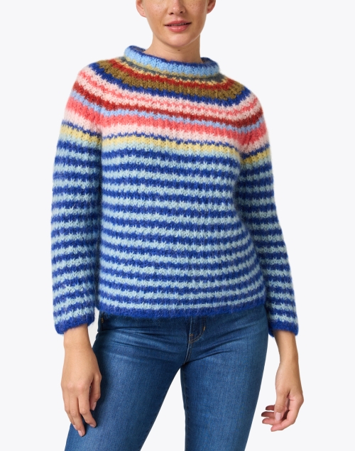 Front image - Weekend Max Mara - Janzir Multi Stripe Mohair Sweater