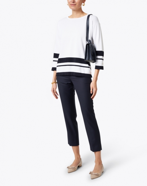 Audrey Navy Wool Crop Pant