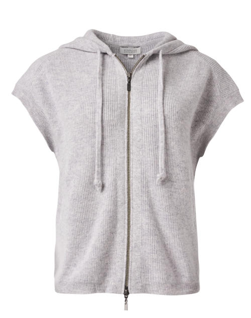 Product image - Kinross - Grey Cashmere Short Sleeve Hooded Jacket