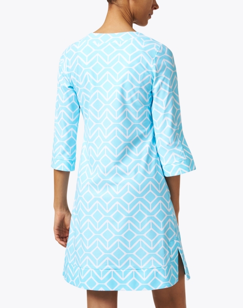 Back image - Jude Connally - Megan Aqua Blue Print Dress