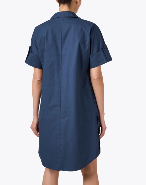 Back image - Antonelli - Navy Poplin Shirt Dress