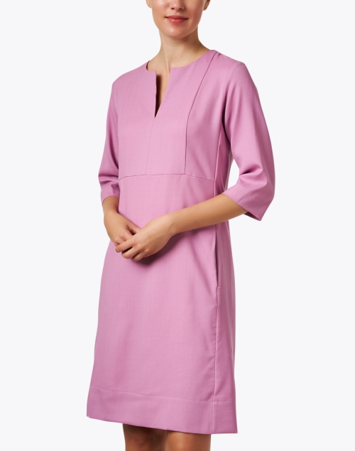 Front image - Rosso35 - Pink Wool Shift Dress
