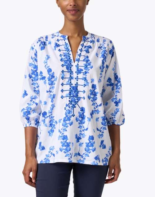 Front image - Ro's Garden - Marcia Blue and White Top