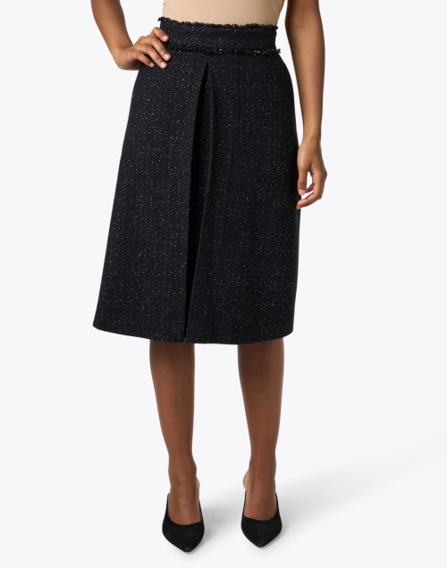 Front image - L.K. Bennett - Chelsea Black Tweed Skirt