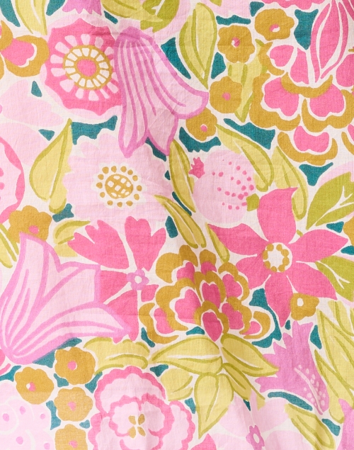 Fabric image - Banjanan - Chloe Pink and Yellow Floral Cotton Blouse