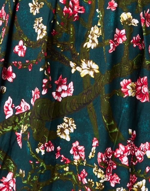 Fabric image - Samantha Sung - Audrey Green and Pink Print Stretch Cotton Dress