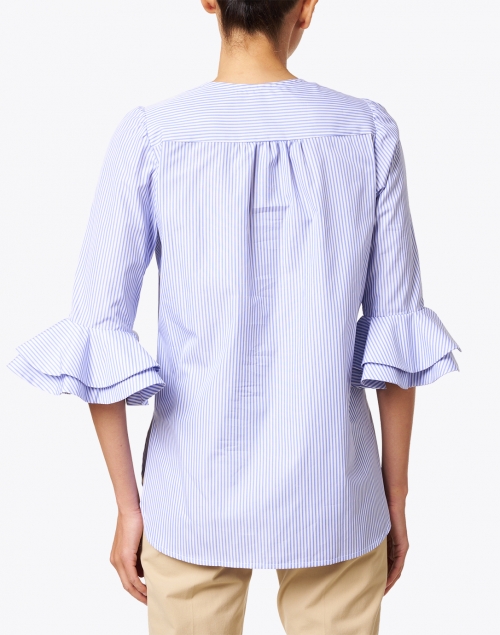 Dovima Paris - Wren Blue and White Stripe Cotton Shirt 