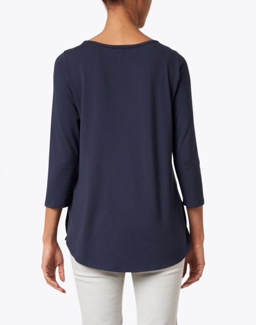 Back image - Hinson Wu - Paloma Navy Tailored Knit Shirt