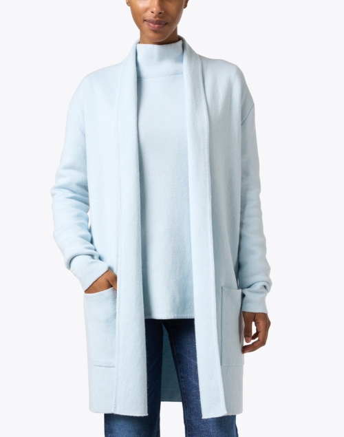 Front image - Burgess - Blue Cotton Cashmere Travel Coat