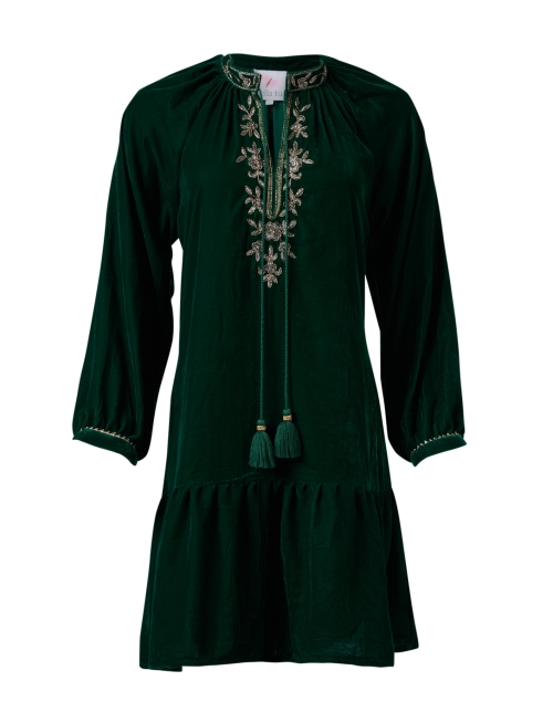 Product image - Bella Tu - Sloane Green Embroidered Velvet Dress