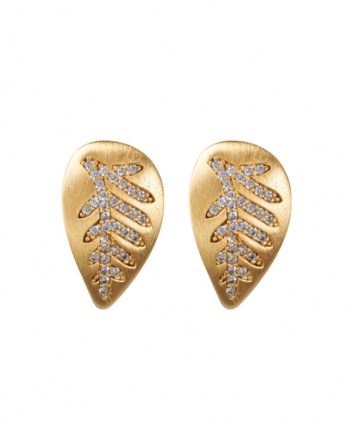 Dean Davidson - Passage Gold and White Topaz Leaf Stud Earrings