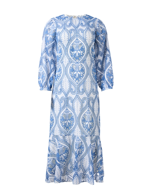 Product image - Shoshanna - Adella Ivory and Blue Embroidered Dress