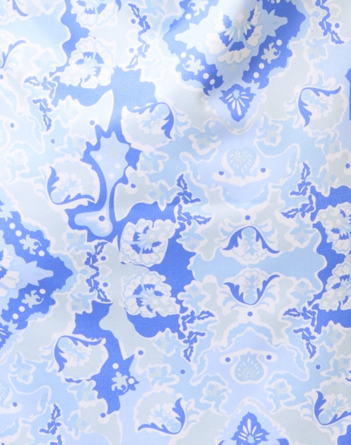 Fabric image - Gretchen Scott - Blue Print Ruffle Neck Dress