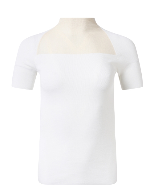 Product image - Lafayette 148 New York - White Sheer Cutout Wool Top