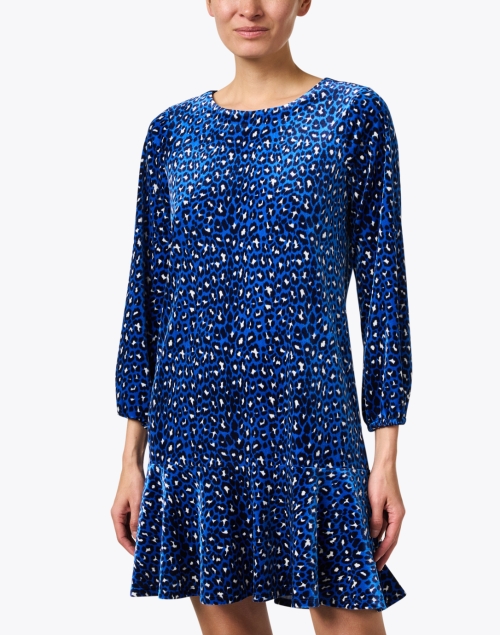 Front image - Jude Connally - Sadie Blue Print Velvet Dress