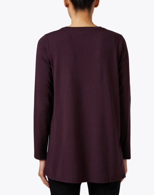 Back image - Eileen Fisher - Burgundy Jersey Tunic Top
