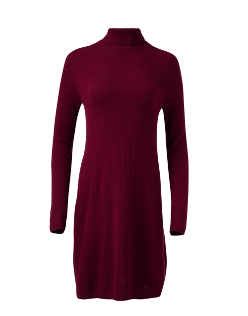 Product image - Allude - Bordeaux Red Wool Cashmere Turtleneck Dress
