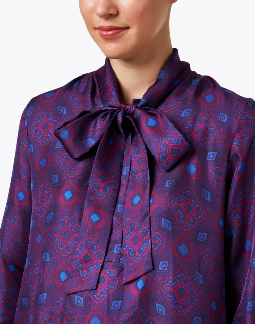 Extra_1 image - Rosso35 - Purple Print Silk Dress