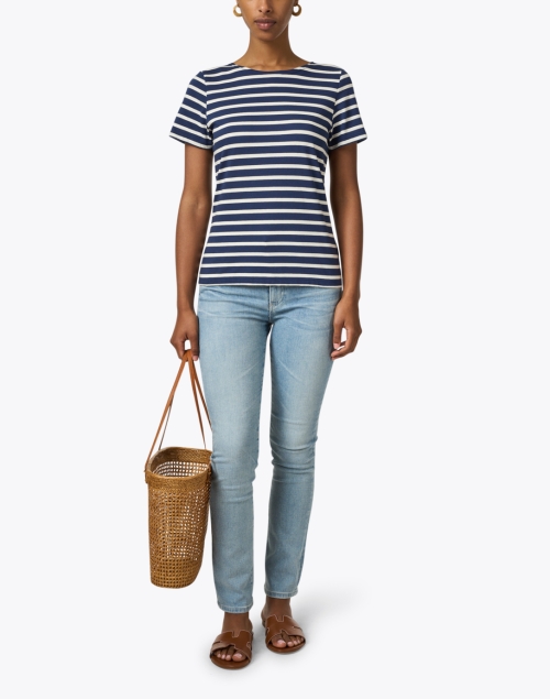 Look image - Saint James - Etrille Navy and Ecru Striped Cotton Top