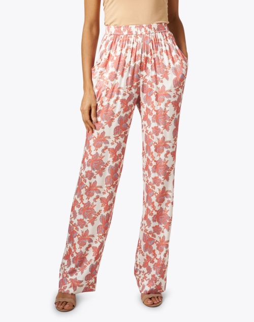 Front image - Chloe Kristyn - Coral and White Floral Pant