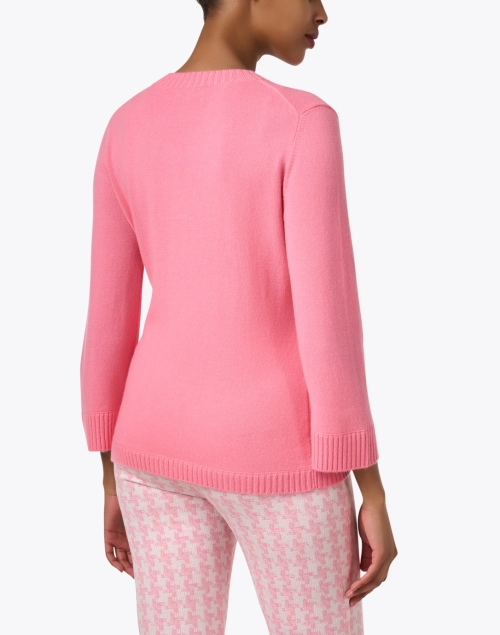 Back image - Kinross - Pink Cashmere Split Neck Sweater