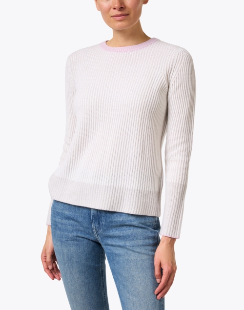 Front image - Kinross - Birch White Multi Cashmere Sweater